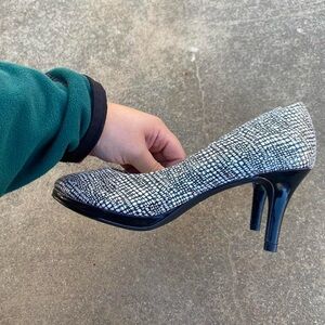 Black and white pumps